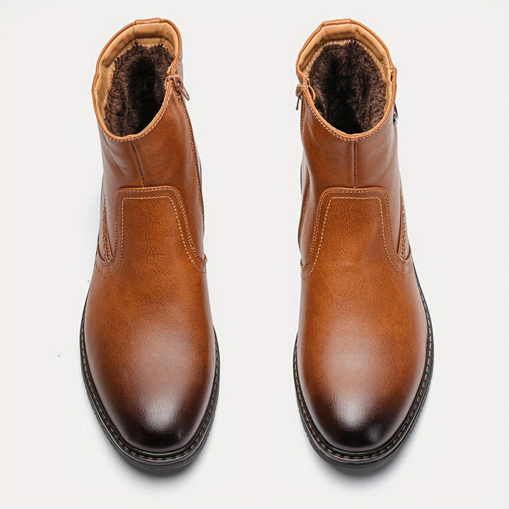 Bottines effet cuir lisse pour hommes - Renwick