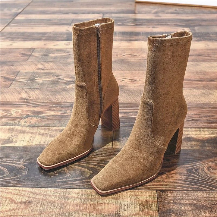 Bottines de luxe à talon carré pour femmes - Liorane