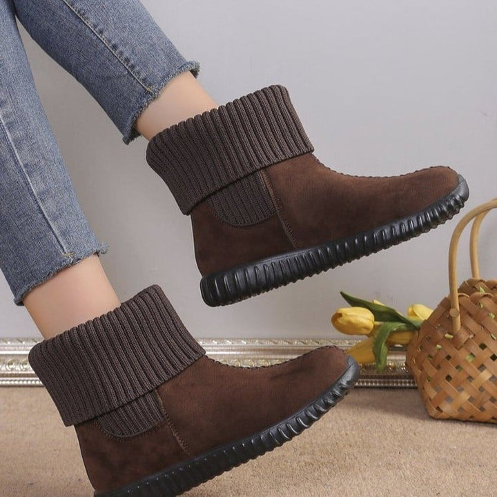 Bottines d'hiver pour femmes avec revers en tricot - Pilar