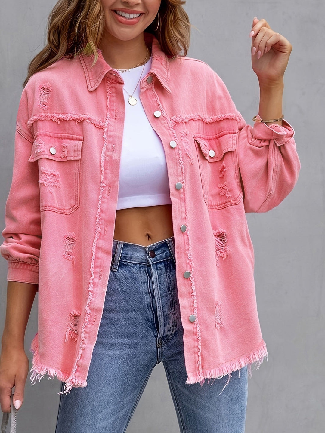 Veste en jean décontractée pour femmes - Ravina