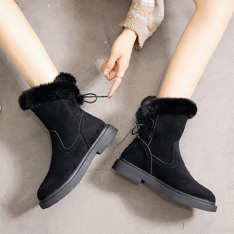 Bottines chaudes en daim pour femmes - Marivelle
