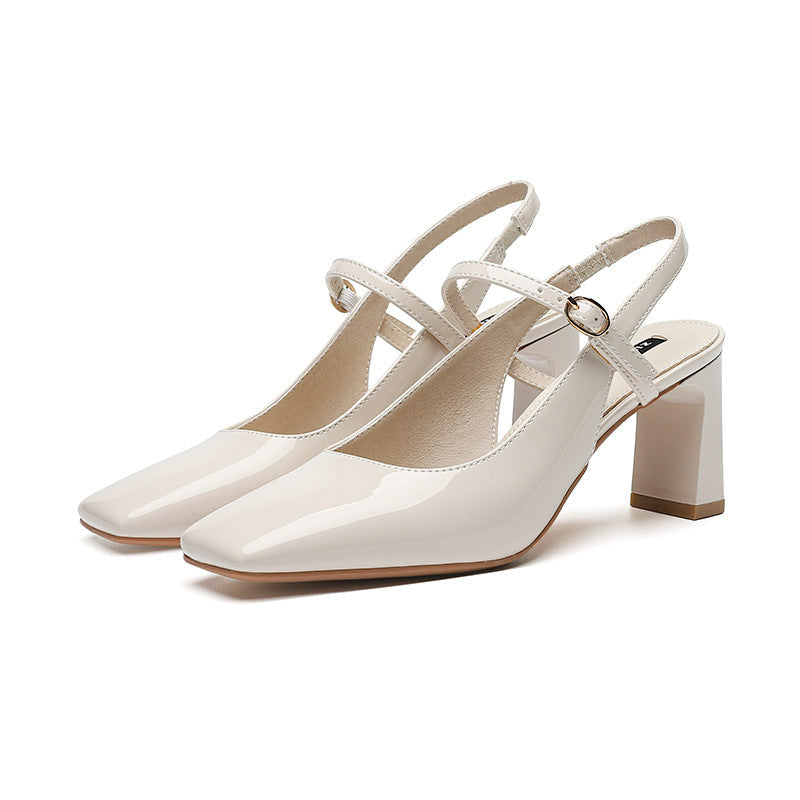Chaussures pour femmes à bout carré et à bride croisée avec boucle - Camille