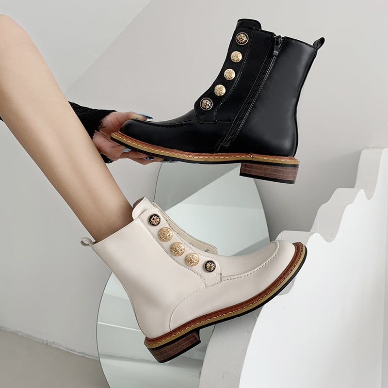 Bottines à boutons dorés - Enorie