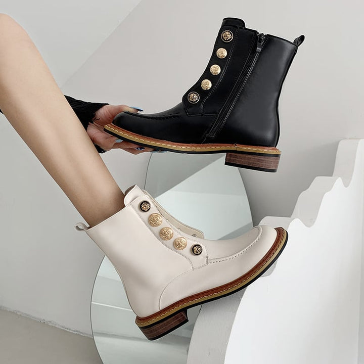 Bottines à boutons dorés - Enorie