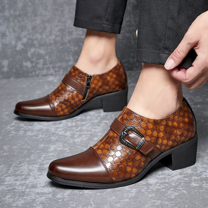 Chaussures habillées pour hommes avec fermeture éclair latérale et boucle - Mirex