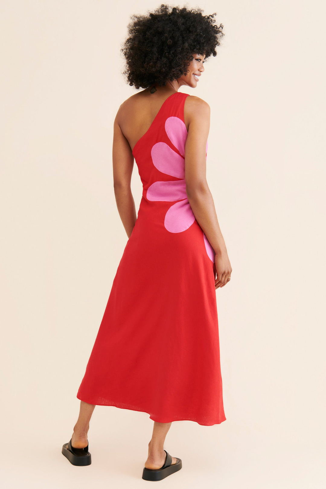 Robe longue à une épaule à imprimé floral pour femmes - Serena