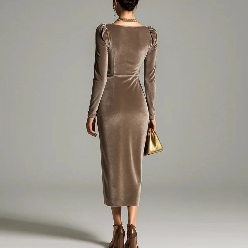 Robe longue en velours - Nareen