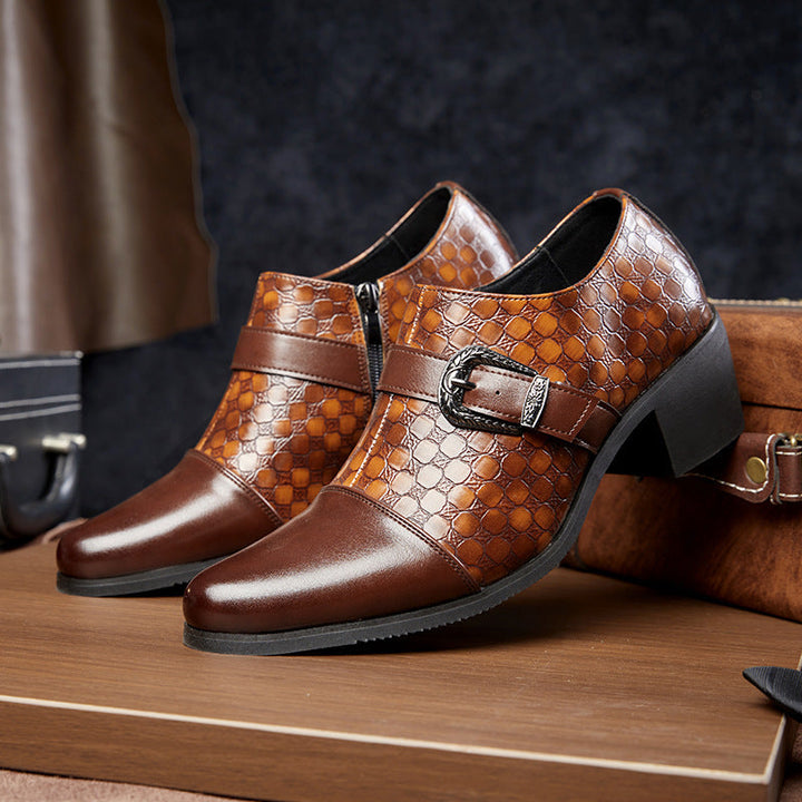 Chaussures habillées pour hommes avec fermeture éclair latérale et boucle - Mirex