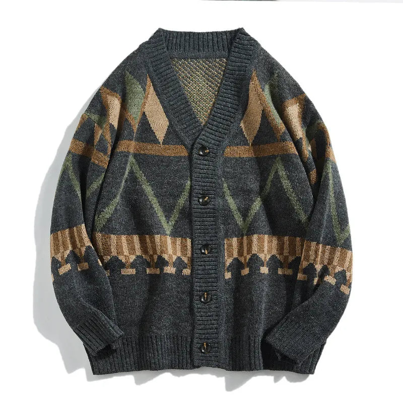 Cardigan en maille à motifs géométriques - Alden