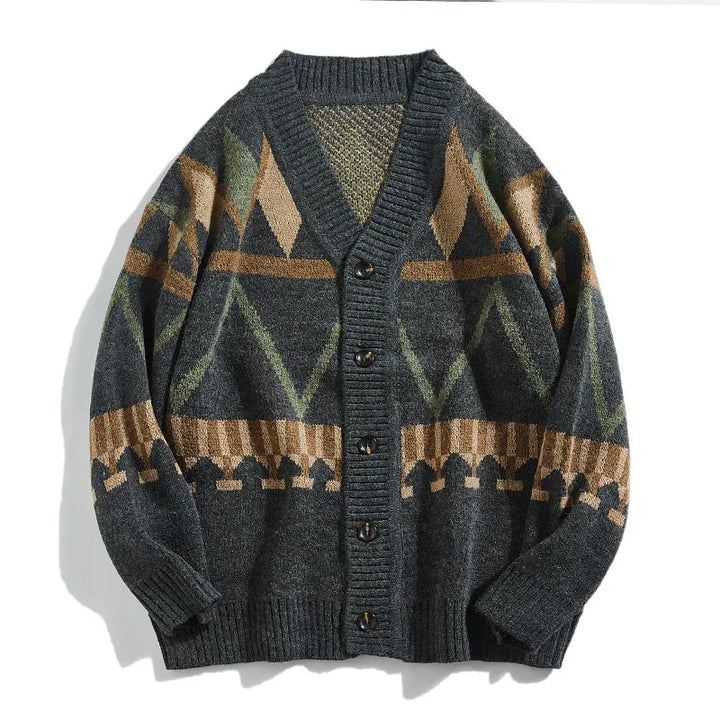 Cardigan en maille à motifs géométriques - Alden