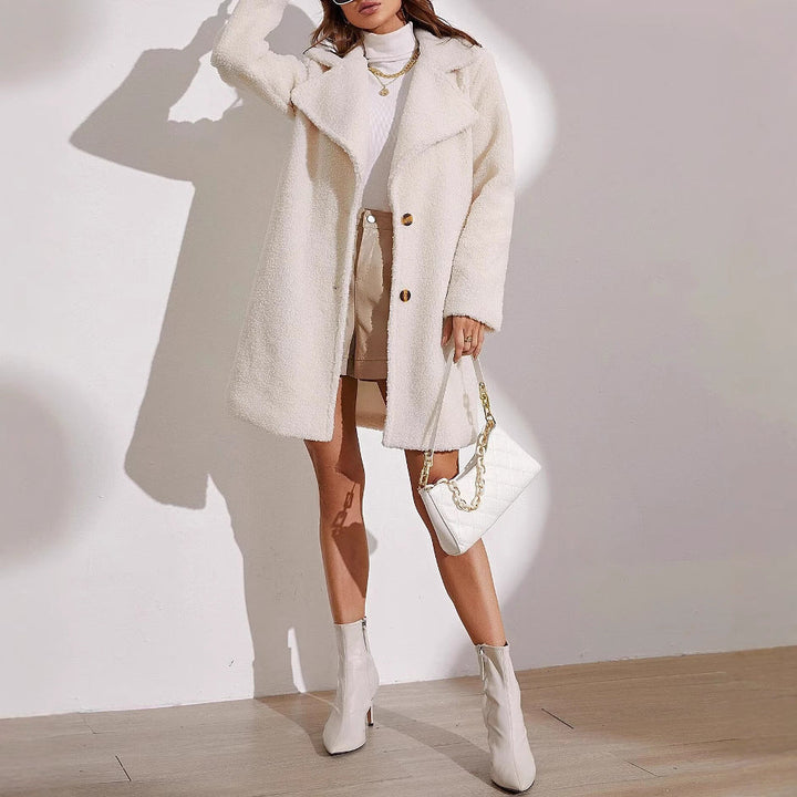 Manteau effet laine pour femme avec coupe longue - Ysenia