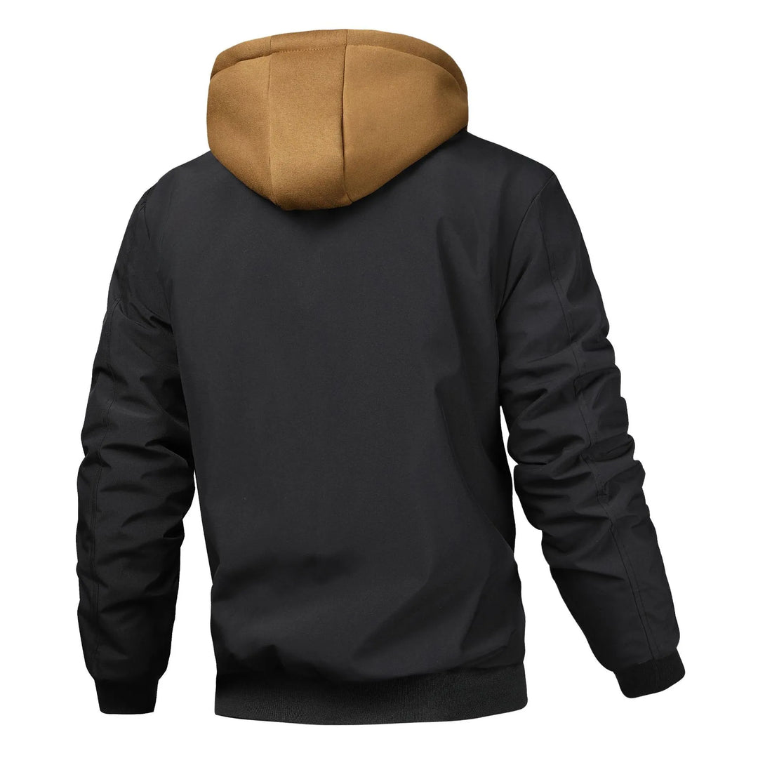 Blouson bomber matelassé homme style urbain capuche superposée - Damián