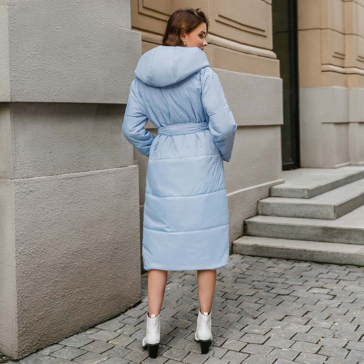 Manteau long matelassé avec ceinture pour femme - Catrina