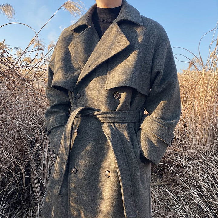 Manteau d'hiver en laine épaisse pour homme - Mareon