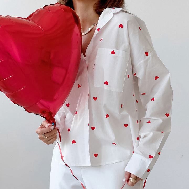 Chemisier pour femmes avec imprimé cœur - Kaiahn