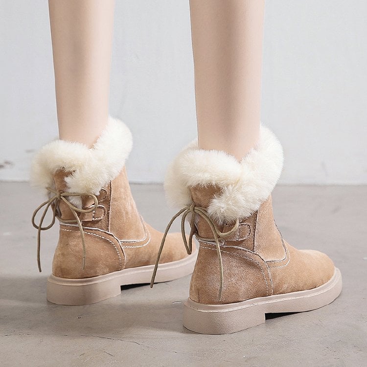 Bottines chaudes en daim pour femmes - Marivelle