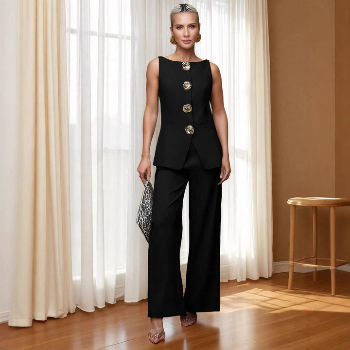 Ensemble sans manches et pantalon large pour femme - Elira
