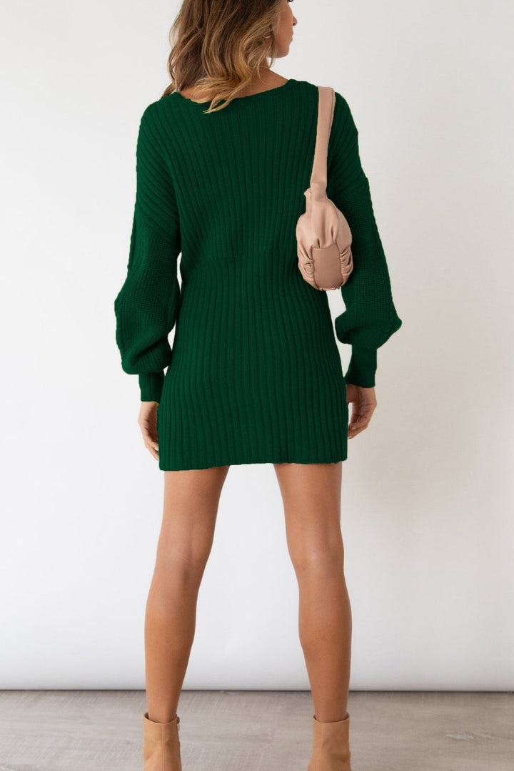 Robe en maille à encolure croisée pour femme - Ragnheidr