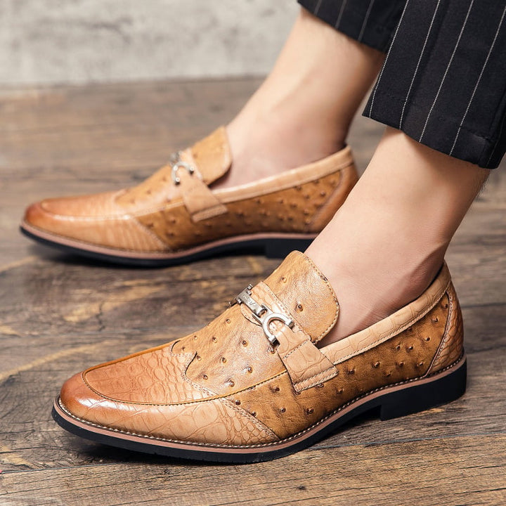 Mocassins en cuir gaufré pour hommes style formel - Elvarn