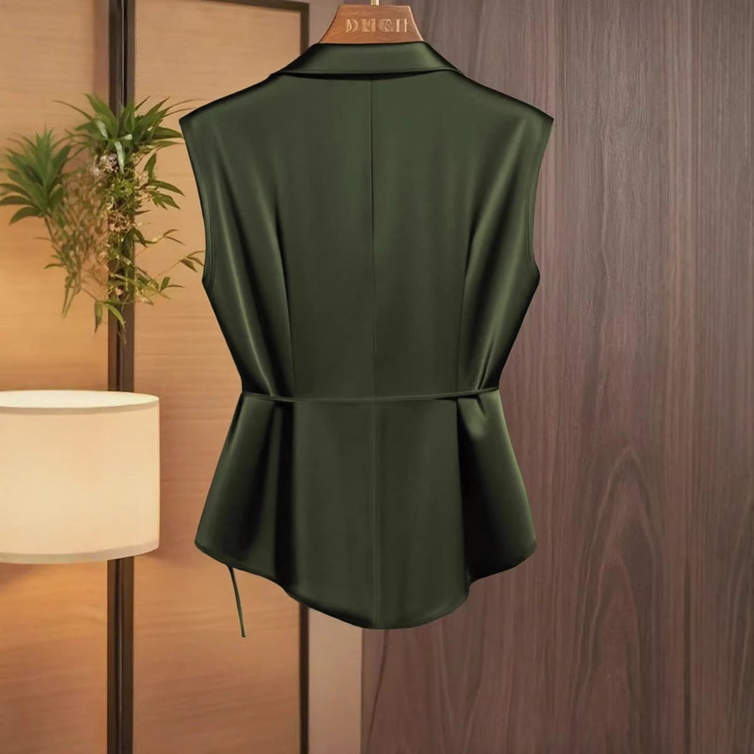 Top croisé en satin pour femmes - Freja