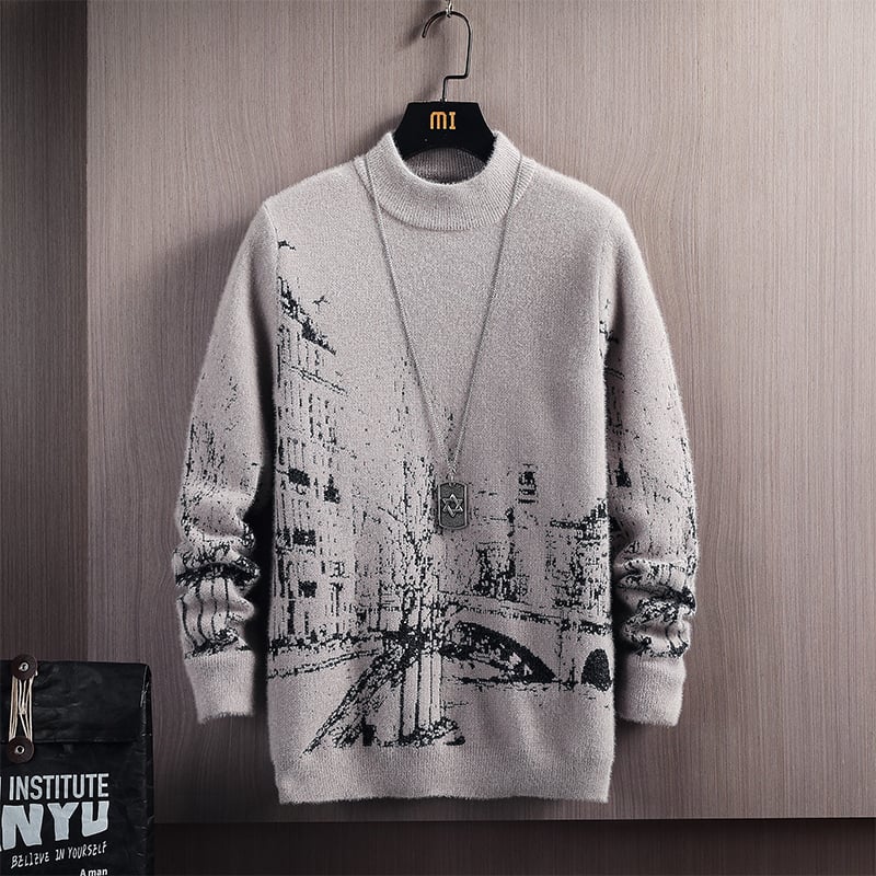 Pull homme en maille épaisse effet urbain - Naël