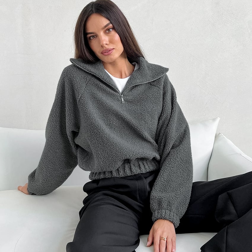 Veste texturée en peluche pour femme - Ervaya