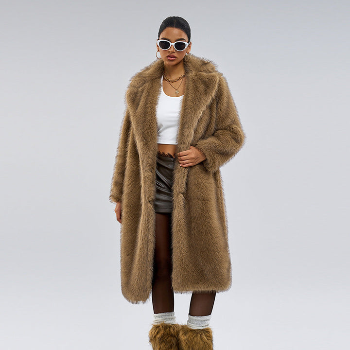 Manteau élégant en fourrure synthétique pour femme - Narelle