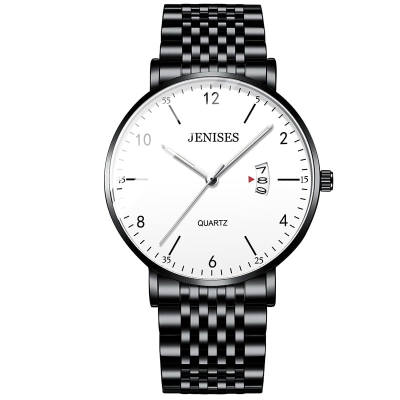 Montre pour hommes en acier inoxydable avec cadran numéroté
