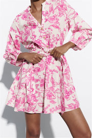 Imprimé floral rose