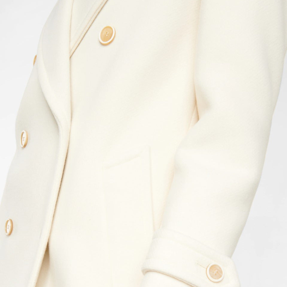 Manteau long croisé en laine pour femme - Éline