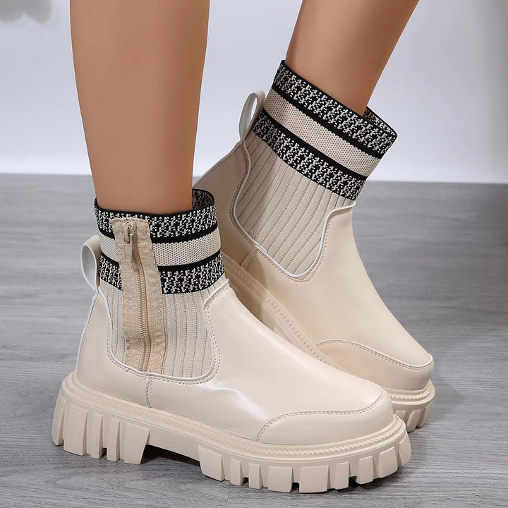 Bottines à semelles épaisses pour femmes, style patchwork - Marisse