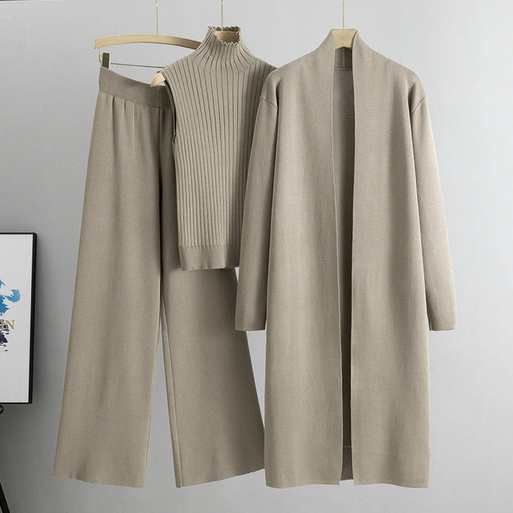 Ensemble d'hiver trois pièces en tricot - Isolde