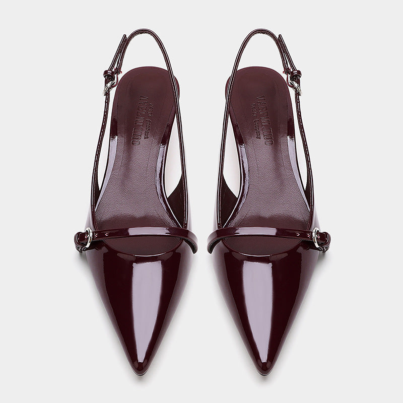 Chaussures à talon à bout pointu pour femmes avec lanière en métal - Solène