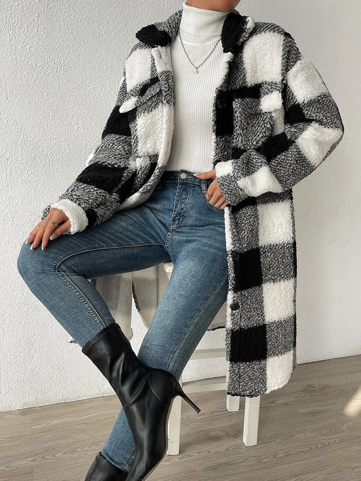 Manteau long en laine polaire pour femme - Agneta