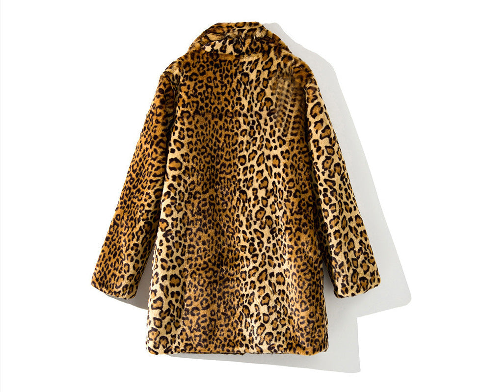 Manteau effet fourrure imprimé pour femme - Narelle