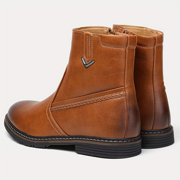 Bottines effet cuir lisse pour hommes - Renwick
