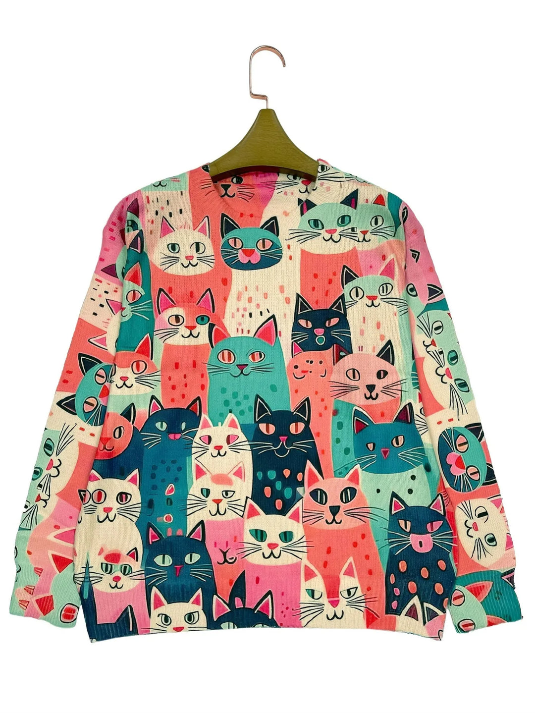Pull femme avec imprimé chat artistique - Lirwen