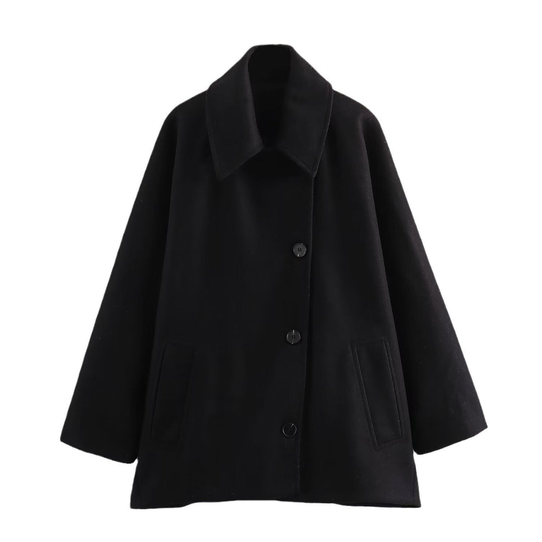 Manteau court en laine avec col polo - Noelle