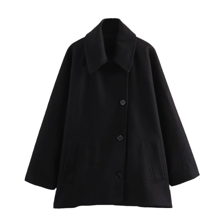 Manteau court en laine avec col polo - Noelle