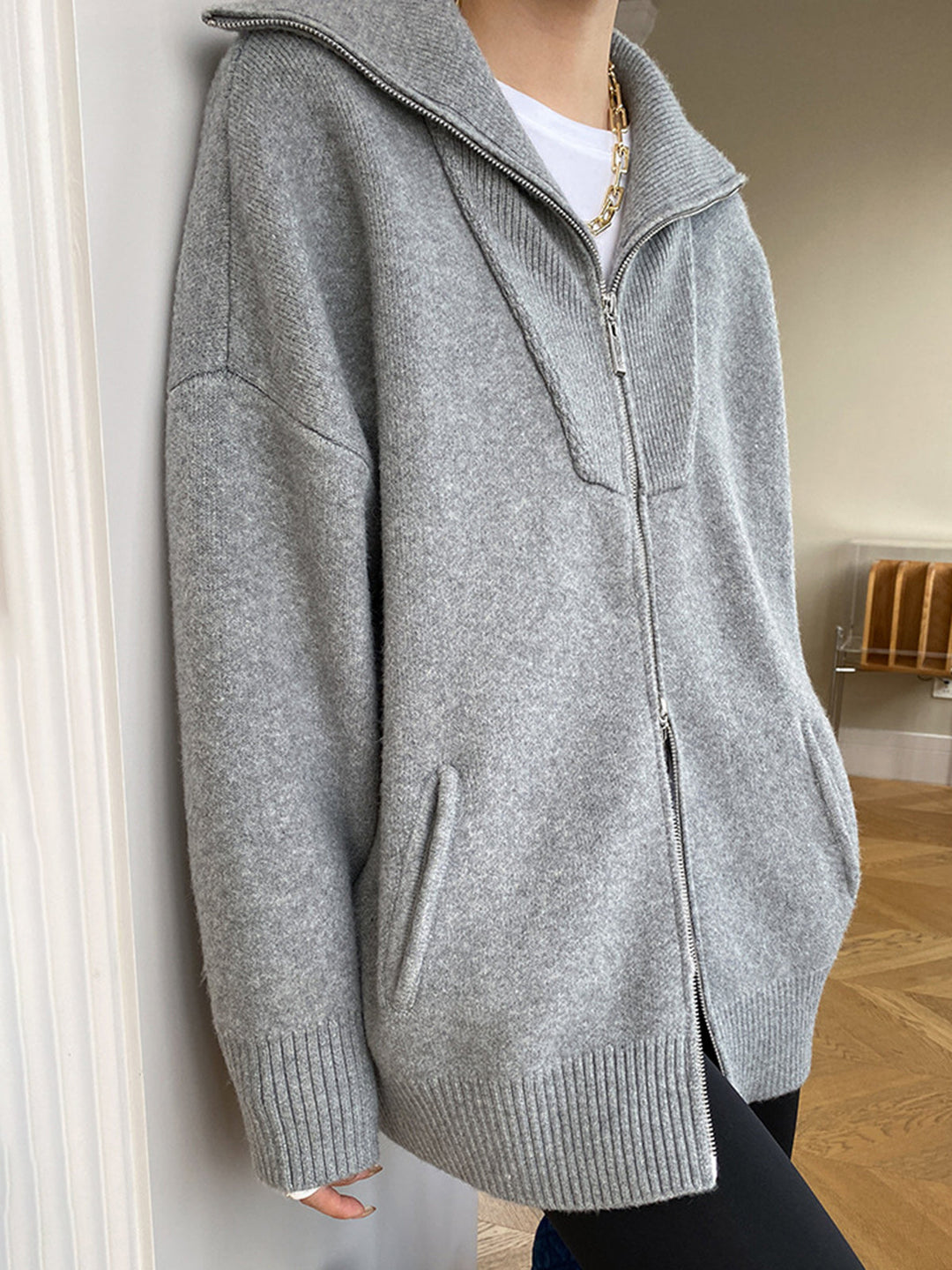 Cardigan tricoté à col ouvert pour femmes - Svanhildr