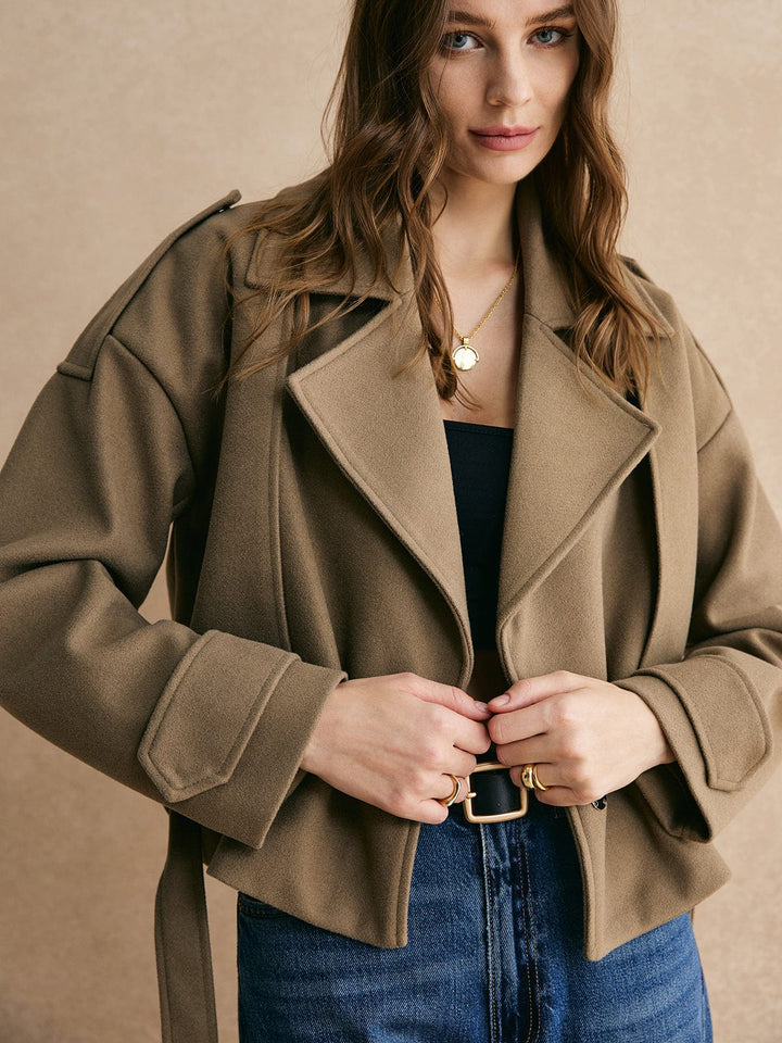 Veste courte pour femmes avec ceinture - Alviora