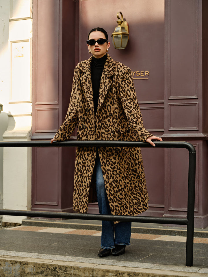 Trench léopard pour femme, coupe longue et style urbain - Svea