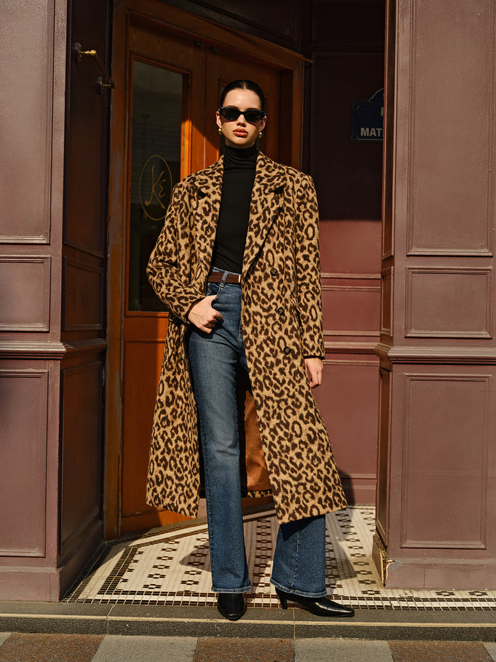 Trench léopard pour femme, coupe longue et style urbain - Svea