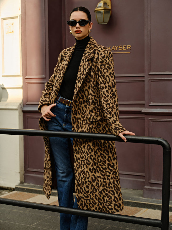 Trench léopard pour femme, coupe longue et style urbain - Svea