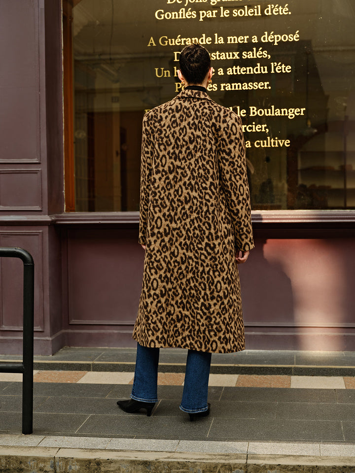 Trench léopard pour femme, coupe longue et style urbain - Svea