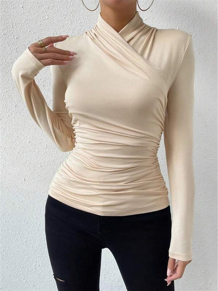 T-shirt en maille à col croisé pour femme - Sigrunel