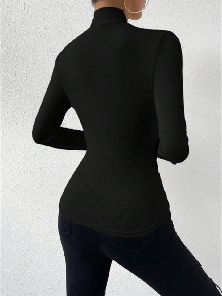 T-shirt en maille à col croisé pour femme - Sigrunel