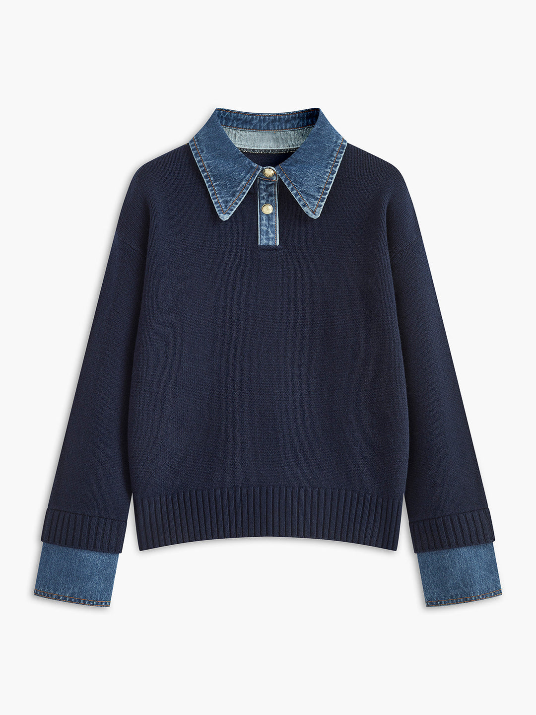 Pull femme à col chemise - Alriksa
