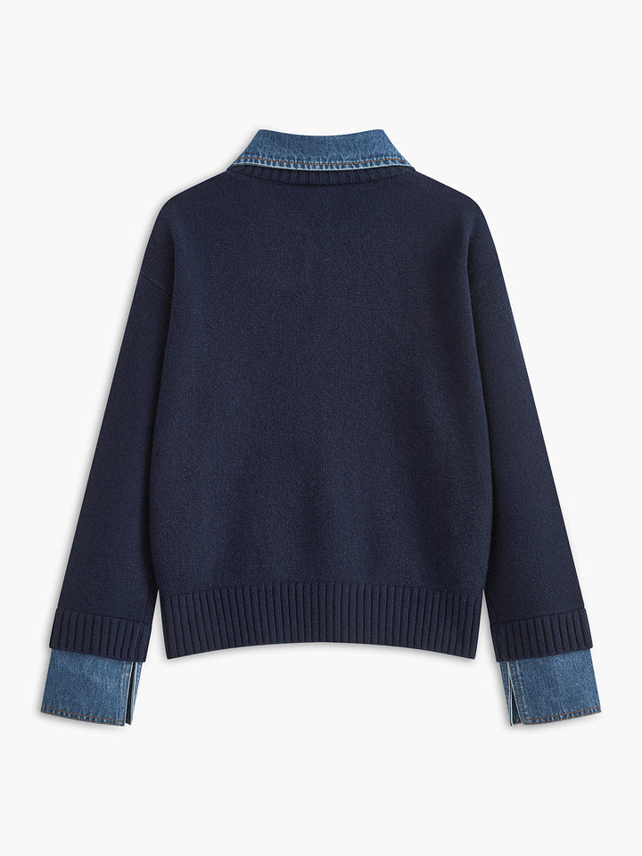 Pull femme à col chemise - Alriksa