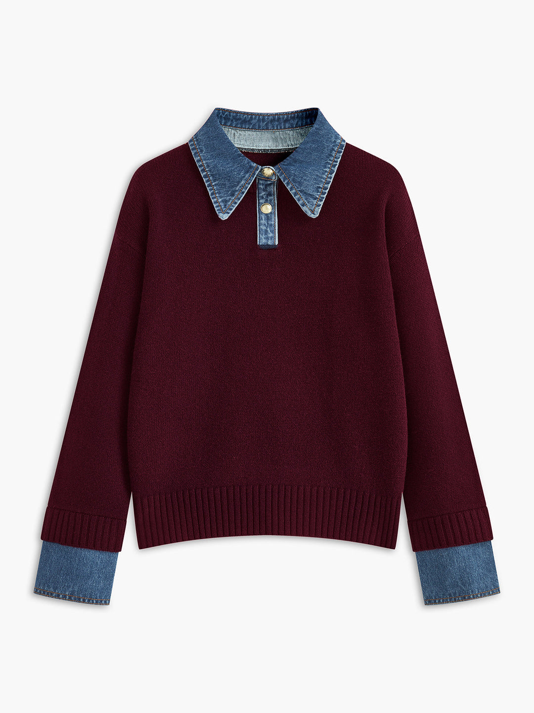 Pull femme à col chemise - Alriksa
